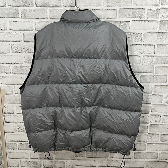 Eddie Bauer EBTEK Vintage Mens Goose Down Insulated Vest Silver w/ Blk Trim XXL - Picture 10 of 13